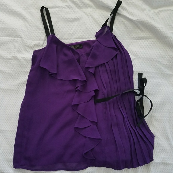 Jessica Simpson Tops - Jessica Simpson Medium Acai Blaire Ruffle Tank Top